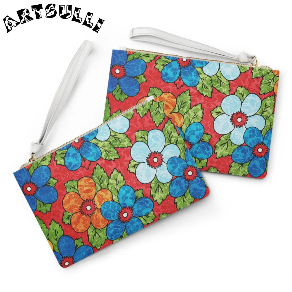 Floral Custom Clutch Bag for Everyday Essentials, Artsulli - Art is Long, Life is Short, Bags, , , , , , , 