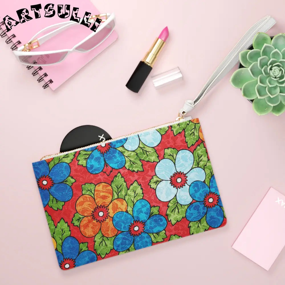 Floral Custom Clutch Bag for Everyday Essentials, Artsulli - Art is Long, Life is Short, Bags, , , , , , , 