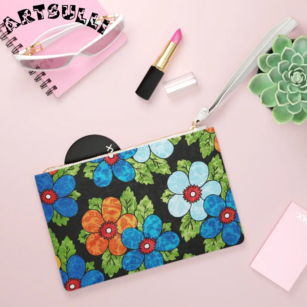 Floral Custom Clutch Bag Holds Everyday Essentials, Artsulli - Art is Long, Life is Short, Bags, , , , , , , 