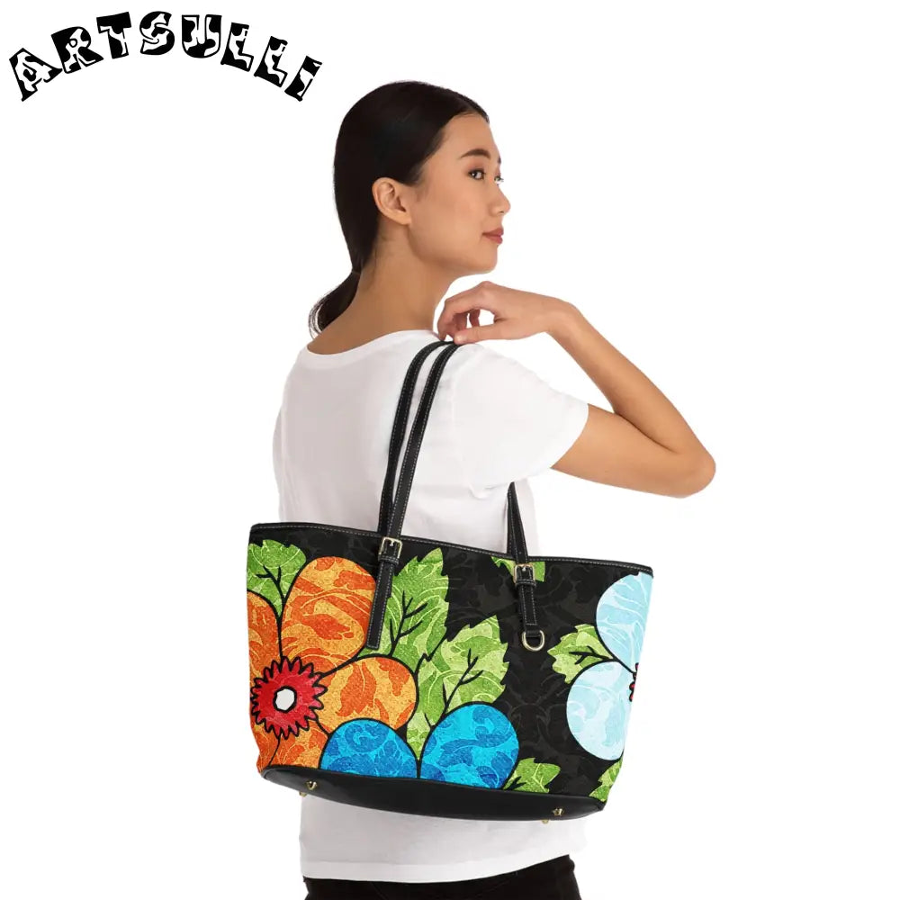 Floral Custom PU Leather Shoulder Bag, Artsulli - Art is Long, Life is Short, Bags, , , , , , , 