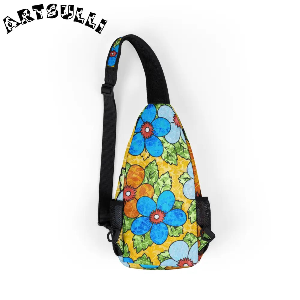 Floral Customizable Chest Bag for Casual Travel, Artsulli - Art is Long, Life is Short, Bags, , , , , , , 