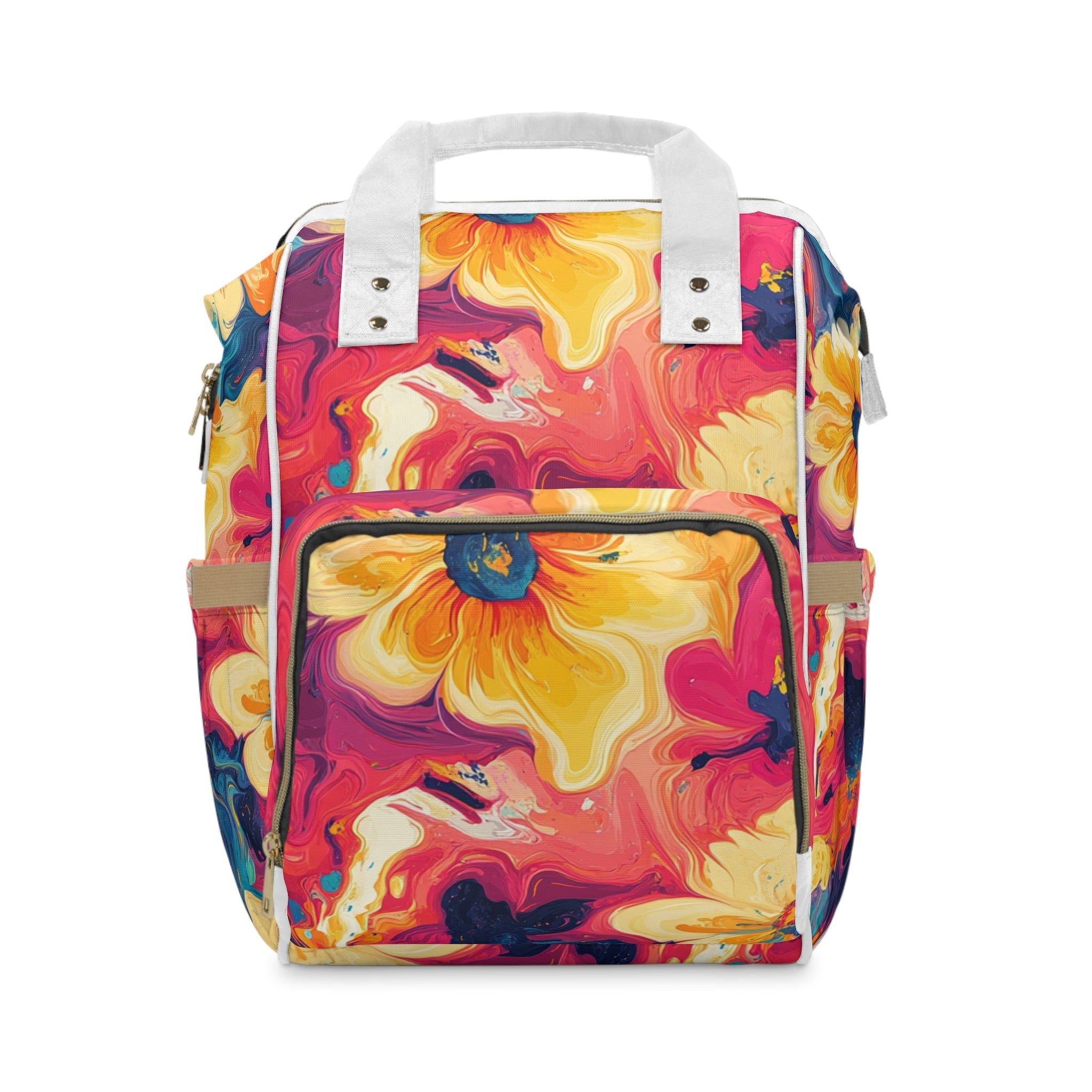 Floral Diaper Backpack, Artsulli - Art is Long, Life is Short, Bags, Size, 15.0" × 10.8" × 6.7'', , , , , 11241550873536721984