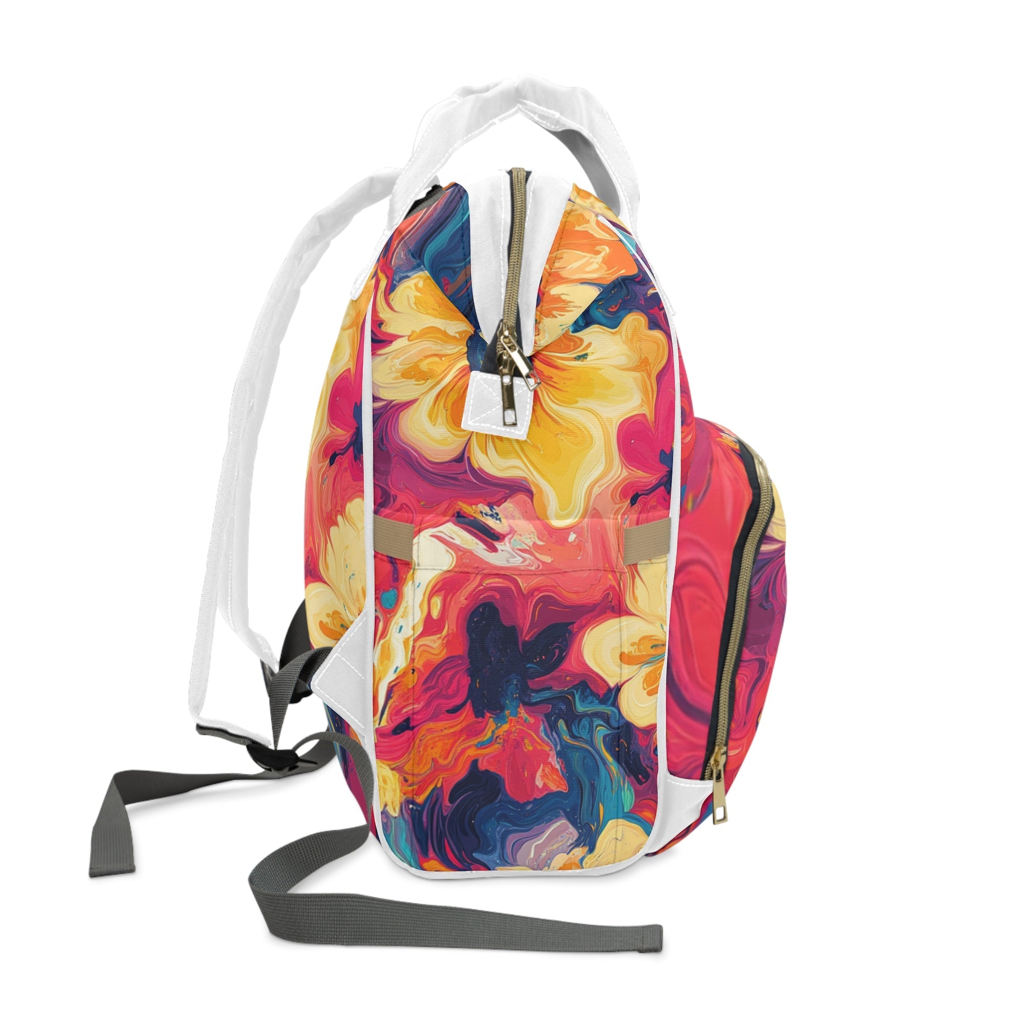 Floral Diaper Backpack, Artsulli - Art is Long, Life is Short, Bags, , , , , , , 
