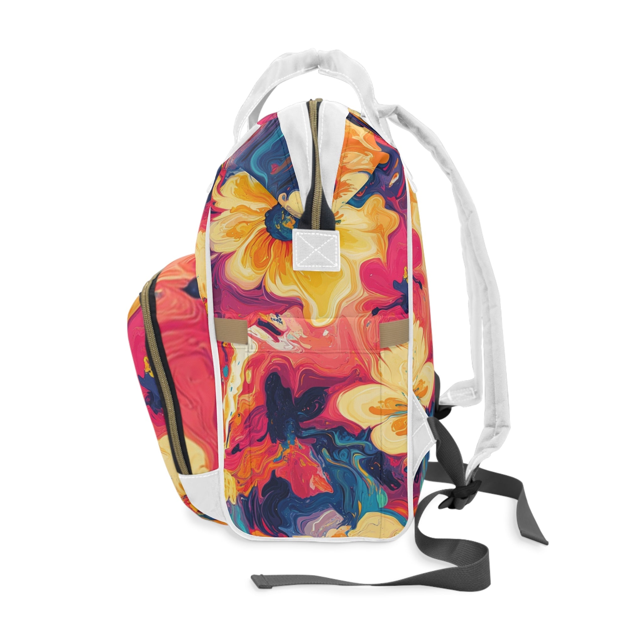 Floral Diaper Backpack, Artsulli - Art is Long, Life is Short, Bags, , , , , , , 