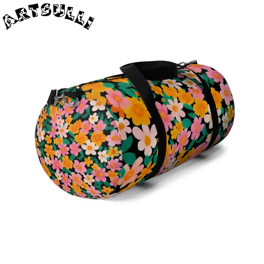 JAKKOUTTHEBXX Floral Duffel Bag with Black Straps 2025