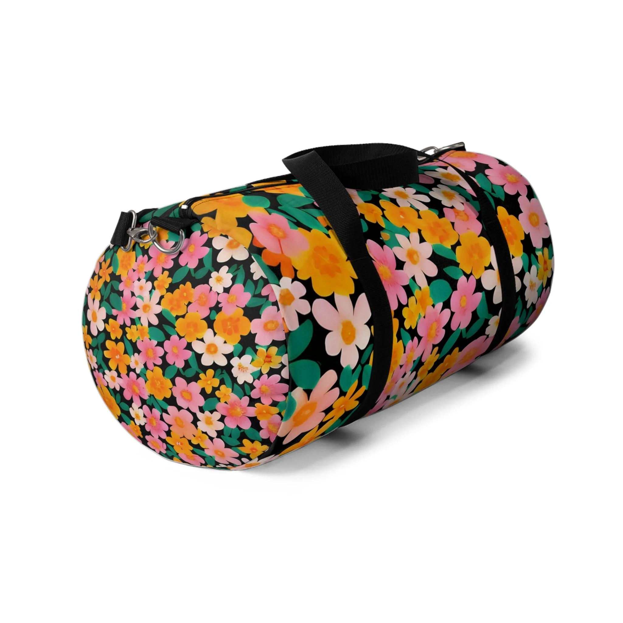 Floral Duffel Bag with Black Straps, Artsulli - Art is Long, Life is Short, Bags, , , , , , , 