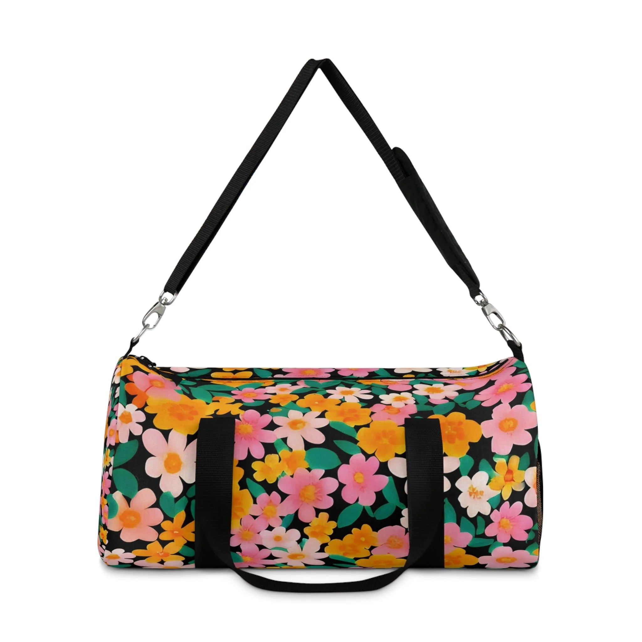 Floral Duffel Bag with Black Straps, Artsulli - Art is Long, Life is Short, Bags, , , , , , , 