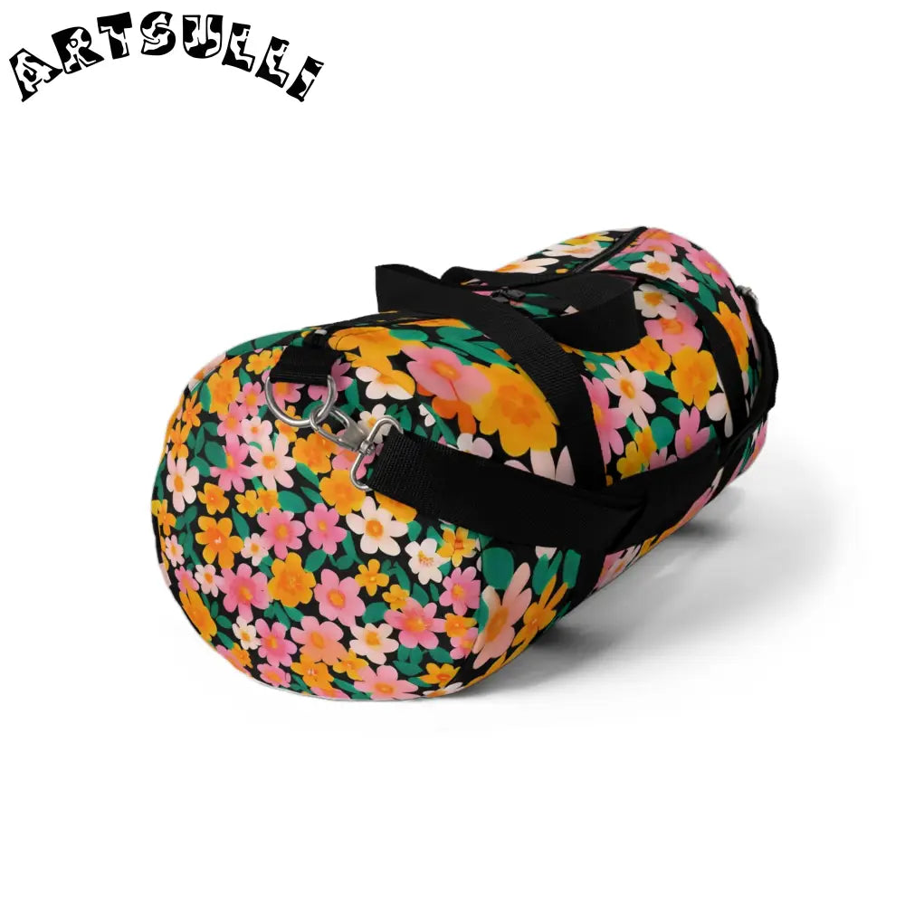 JAKKOUTTHEBXX Floral Duffel Bag with Black Straps 2025