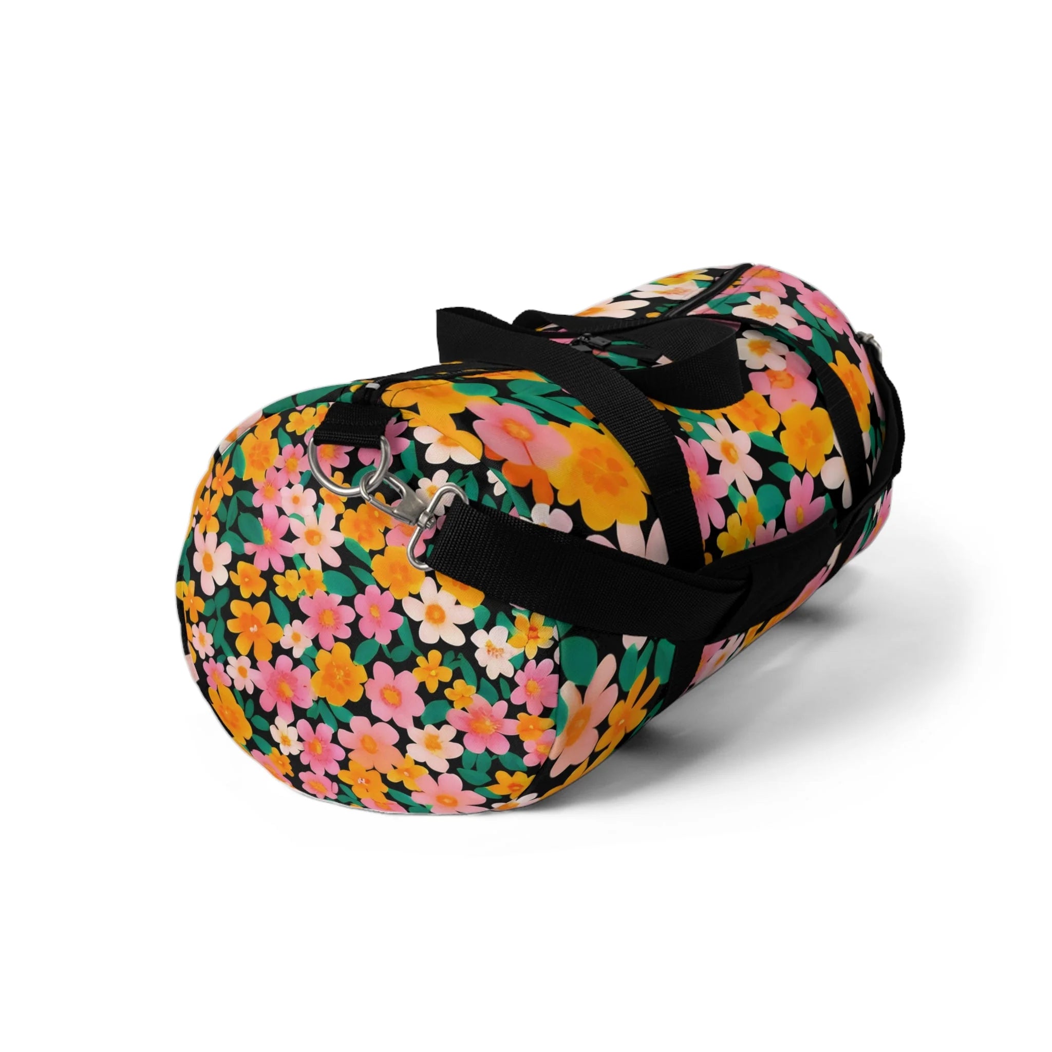 Floral Duffel Bag with Black Straps, Artsulli - Art is Long, Life is Short, Bags, , , , , , , 