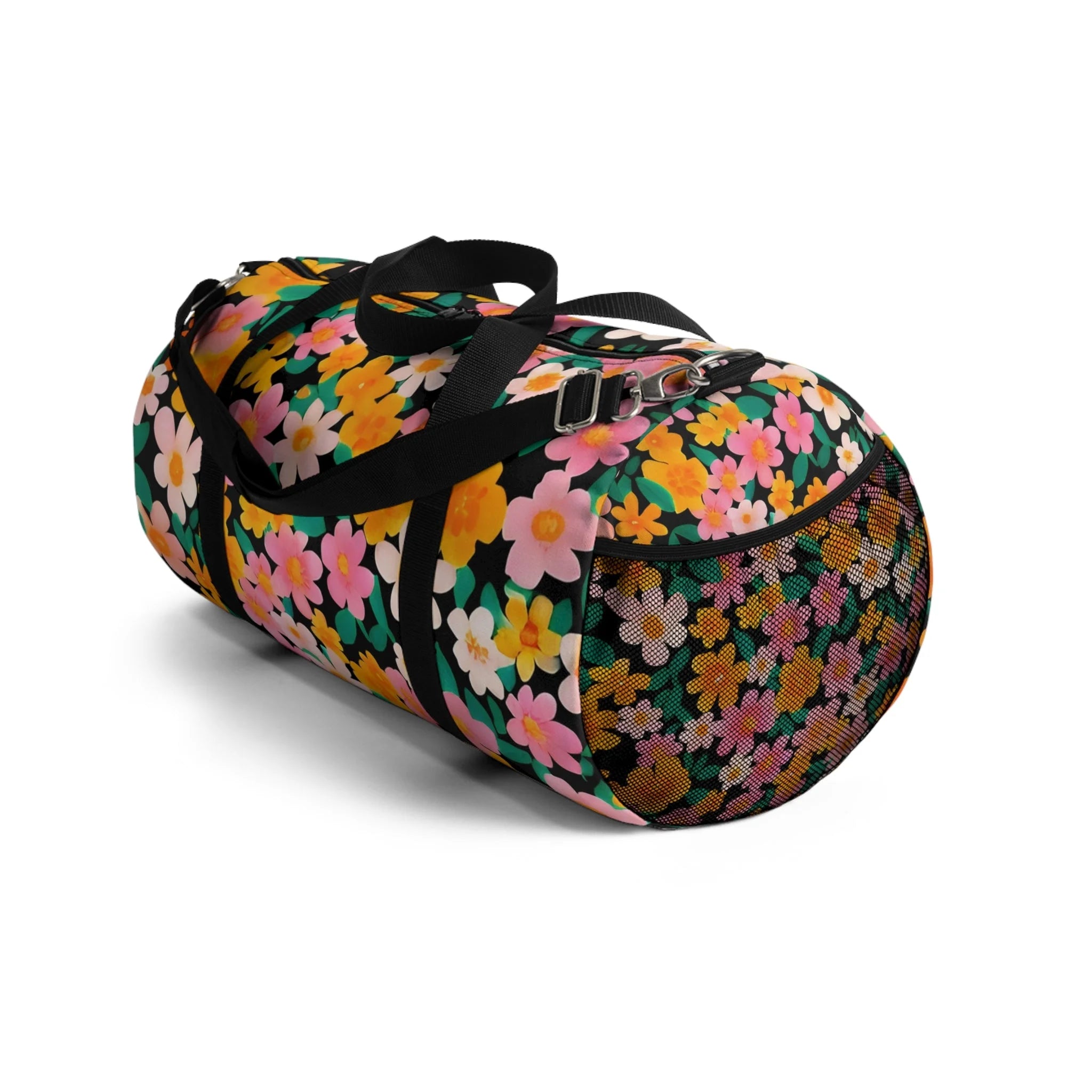 Floral Duffel Bag with Black Straps, Artsulli - Art is Long, Life is Short, Bags, , , , , , , 