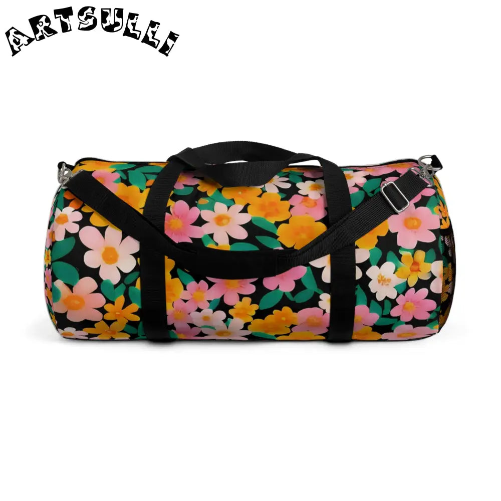 JAKKOUTTHEBXX Floral Duffel Bag with Black Straps 2025