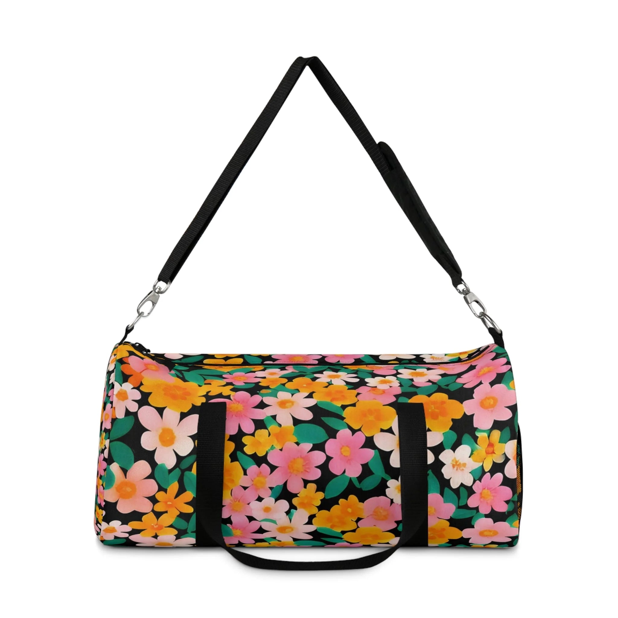 Floral Duffel Bag with Black Straps, Artsulli - Art is Long, Life is Short, Bags, , , , , , , 