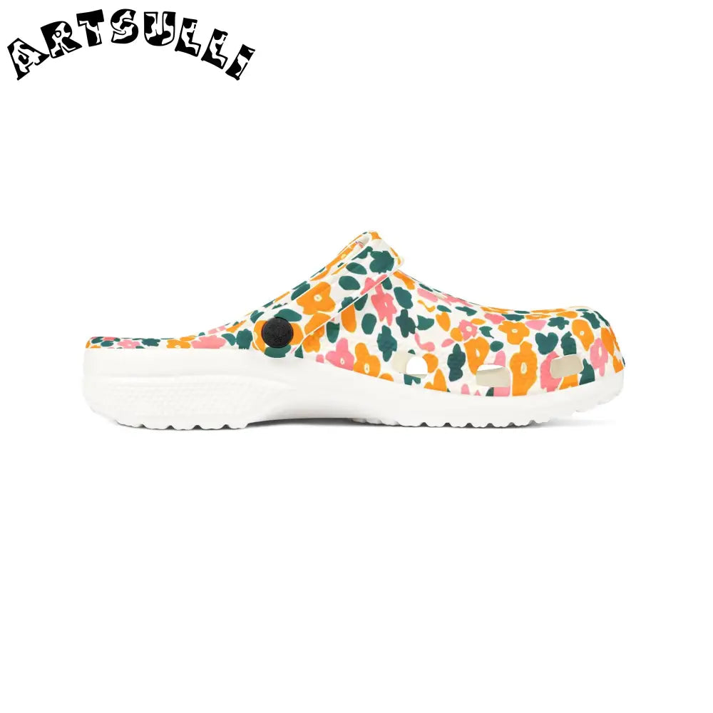 Floral EVA Foam Comfort Clogs, Artsulli - Art is Long, Life is Short, Shoes, , , , , , , 