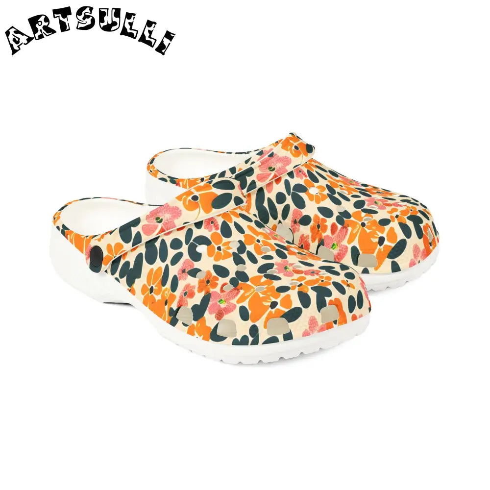 Floral EVA Foam Comfort Clogs, Artsulli - Art is Long, Life is Short, Shoes, , , , , , , 