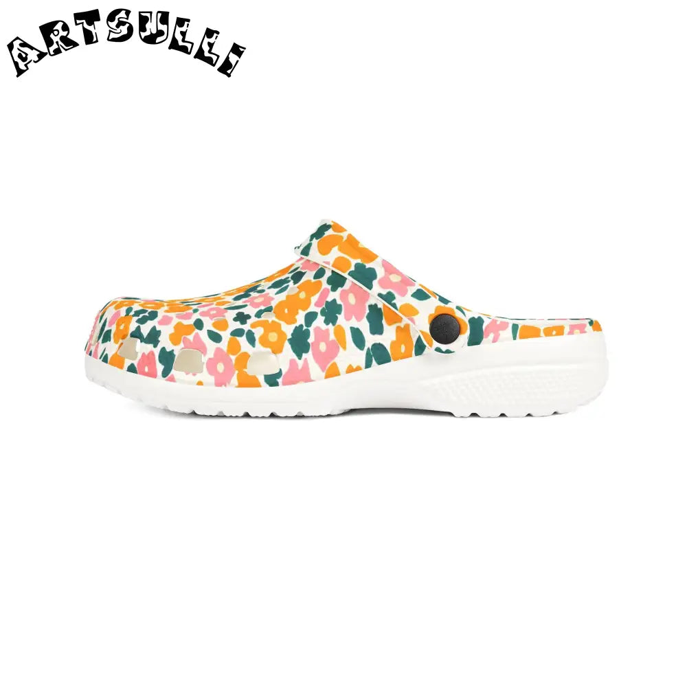Floral EVA Foam Comfort Clogs, Artsulli - Art is Long, Life is Short, Shoes, , , , , , , 