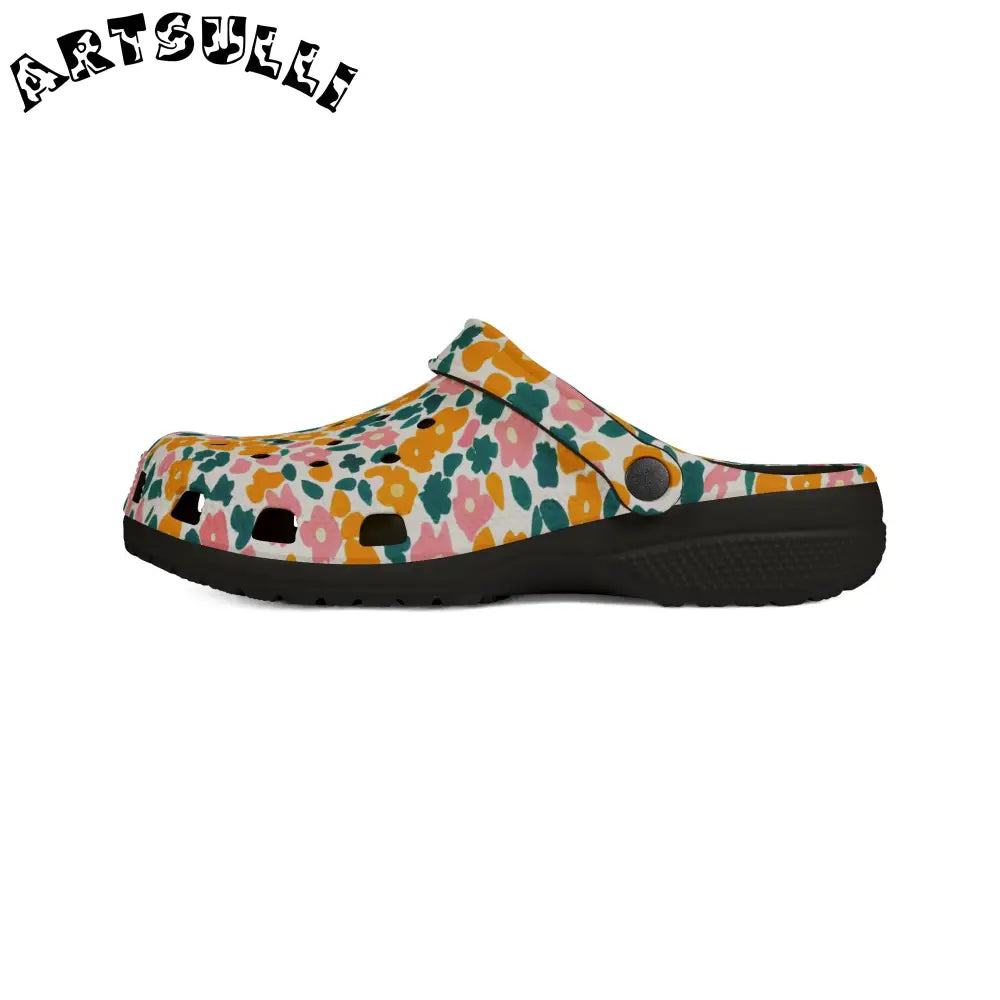 Floral EVA Foam Comfort Clogs, Artsulli - Art is Long, Life is Short, Shoes, , , , , , , 
