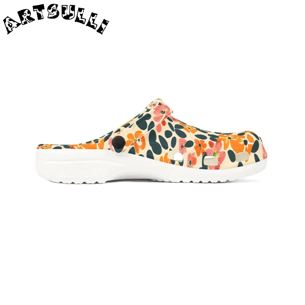 Floral EVA Foam Comfort Clogs, Artsulli - Art is Long, Life is Short, Shoes, , , , , , , 