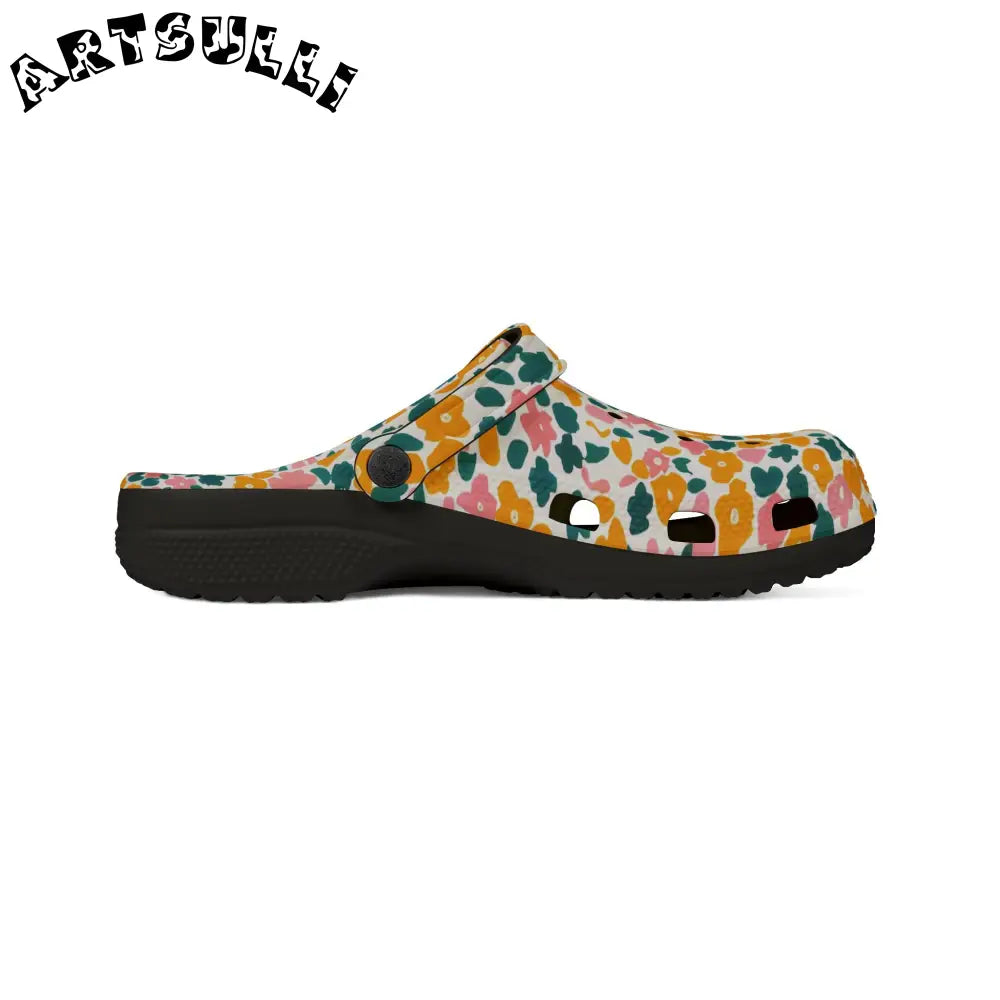 Floral EVA Foam Comfort Clogs, Artsulli - Art is Long, Life is Short, Shoes, , , , , , , 