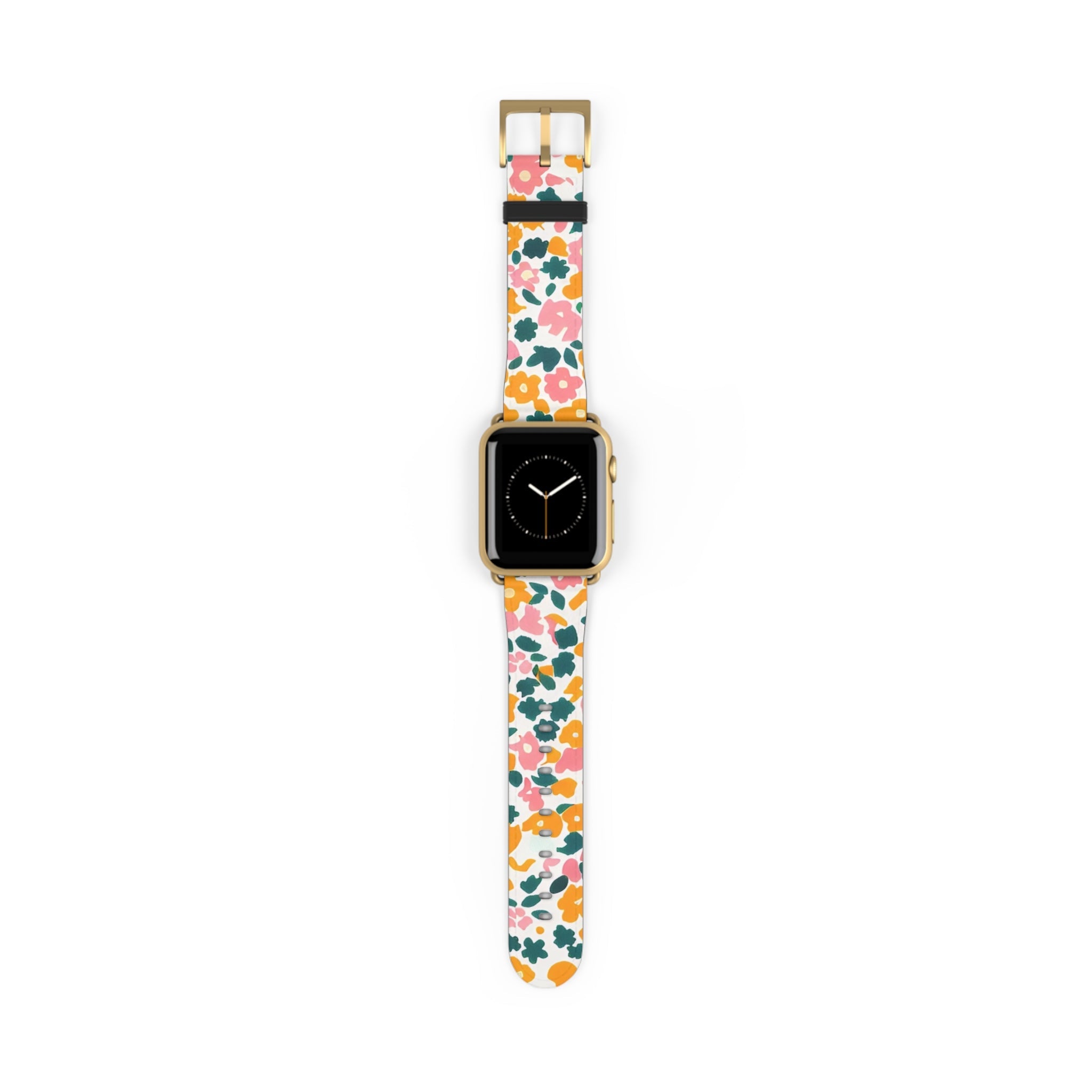 Floral Faux Leather Apple Watch Band, Artsulli - Art is Long, Life is Short, Accessories, Size, 38 - 41 mm, Color, Gold Matte, , , 25275174272998865068