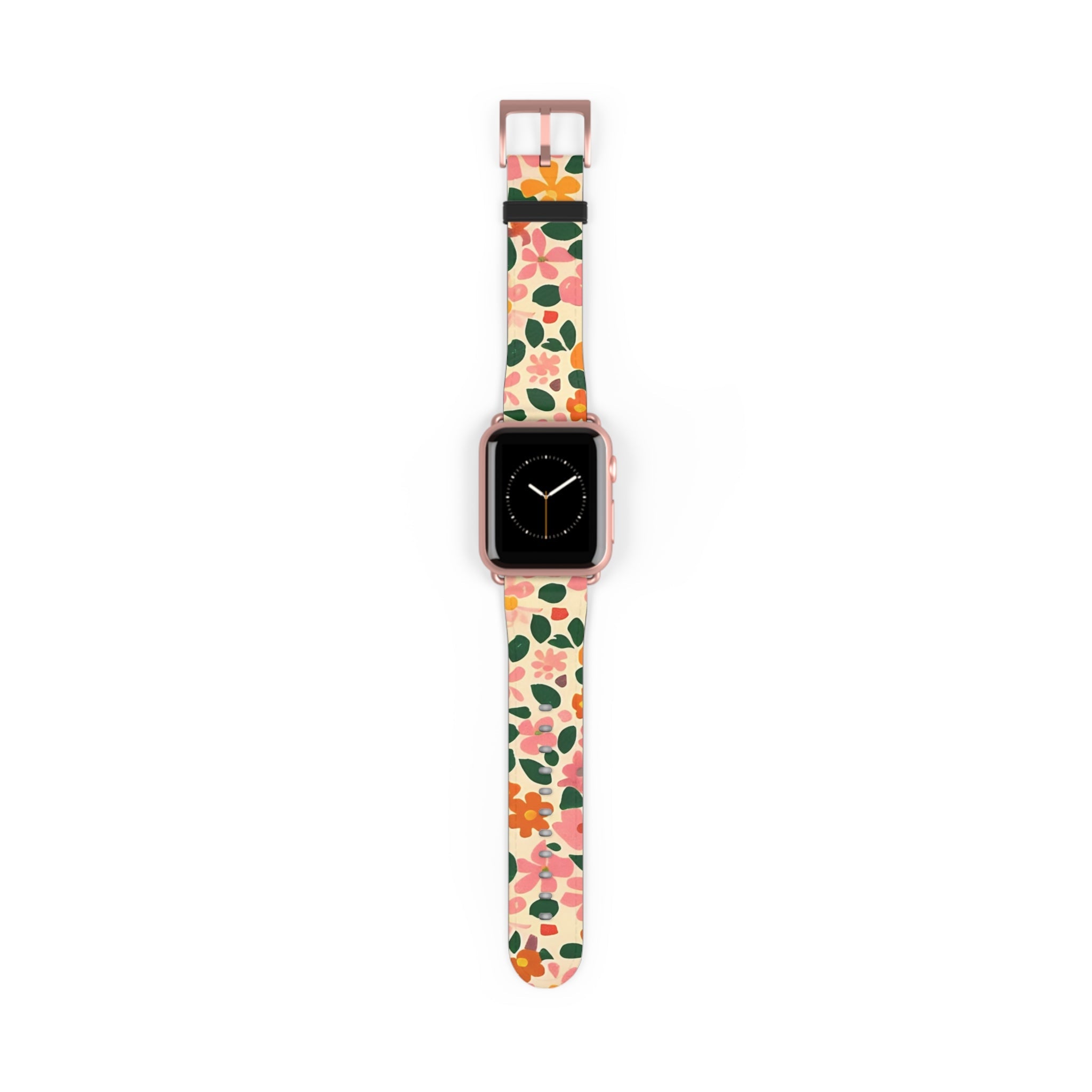 Floral Faux Leather Apple Watch Band, Artsulli - Art is Long, Life is Short, Accessories, Size, 38 - 41 mm, Color, Rose Gold Matte, , , 84252762924248944479