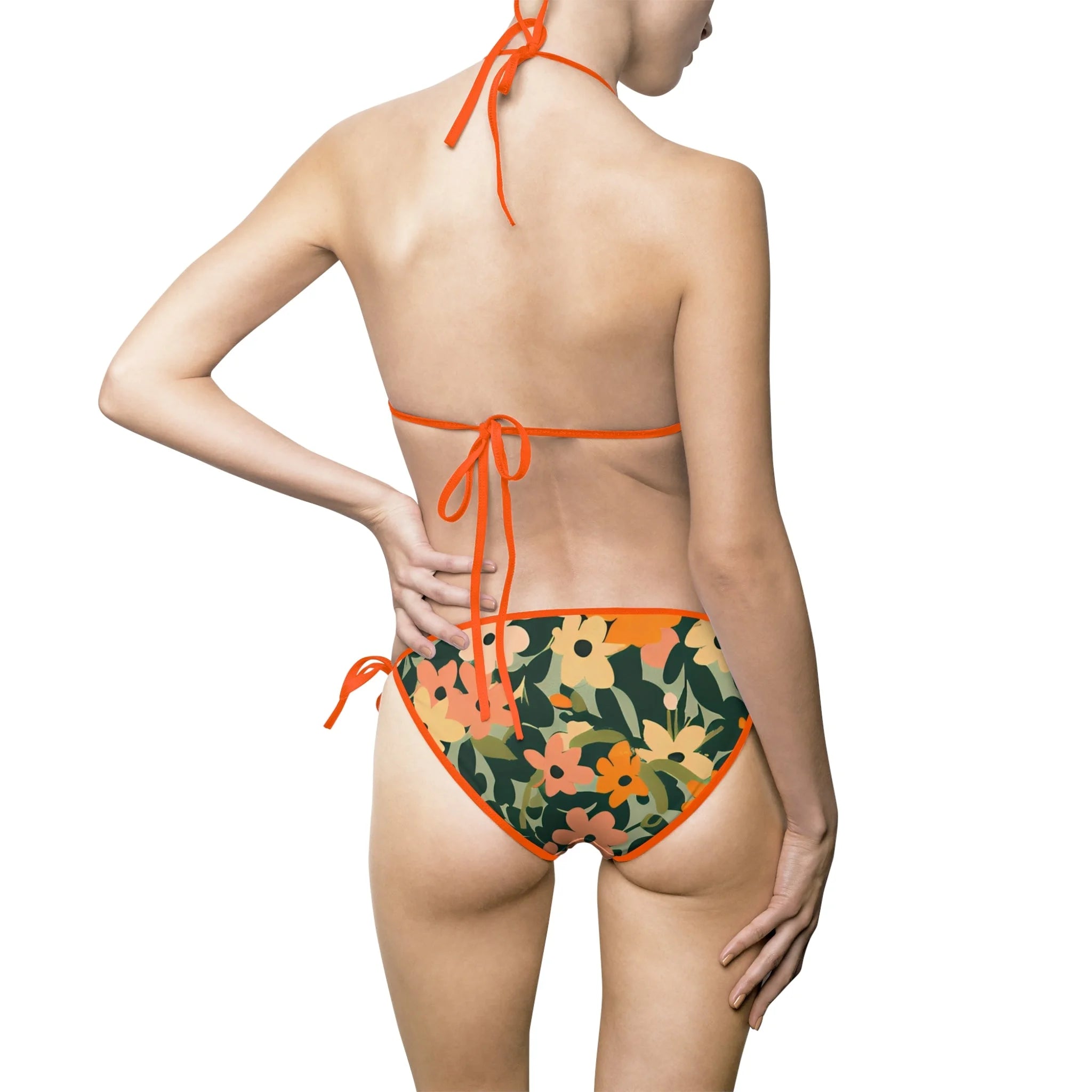 JAKKOUTTHEBXX Floral Halter Tie-Side Bikini Swimsuit 2025