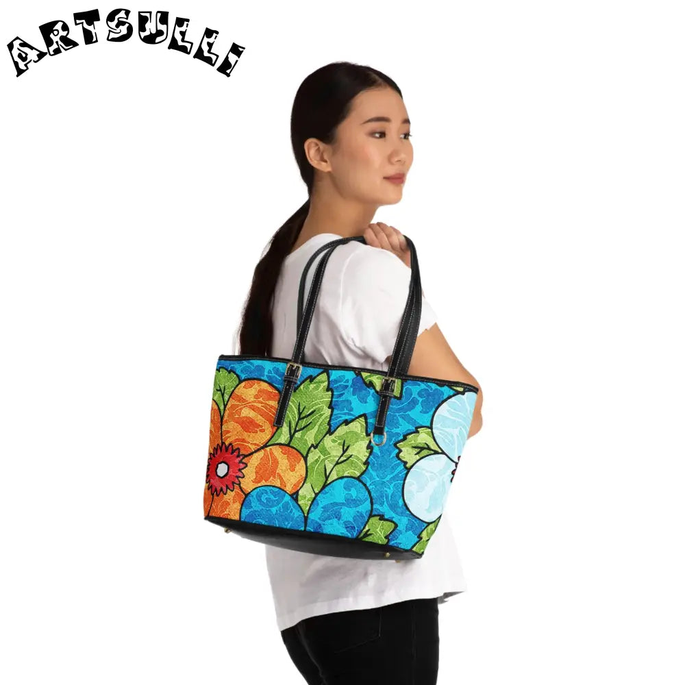 Floral High-Grade PU Leather Shoulder Bag, Artsulli - Art is Long, Life is Short, Bags, , , , , , , 