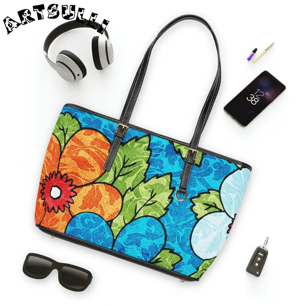 Floral High-Grade PU Leather Shoulder Bag, Artsulli - Art is Long, Life is Short, Bags, , , , , , , 