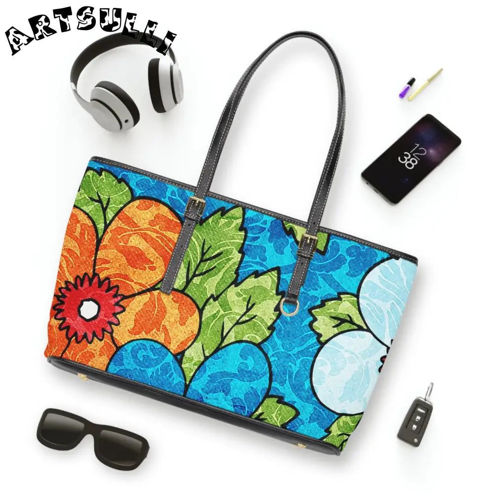 Floral High-Grade PU Leather Shoulder Bag, Artsulli - Art is Long, Life is Short, Bags, , , , , , , 