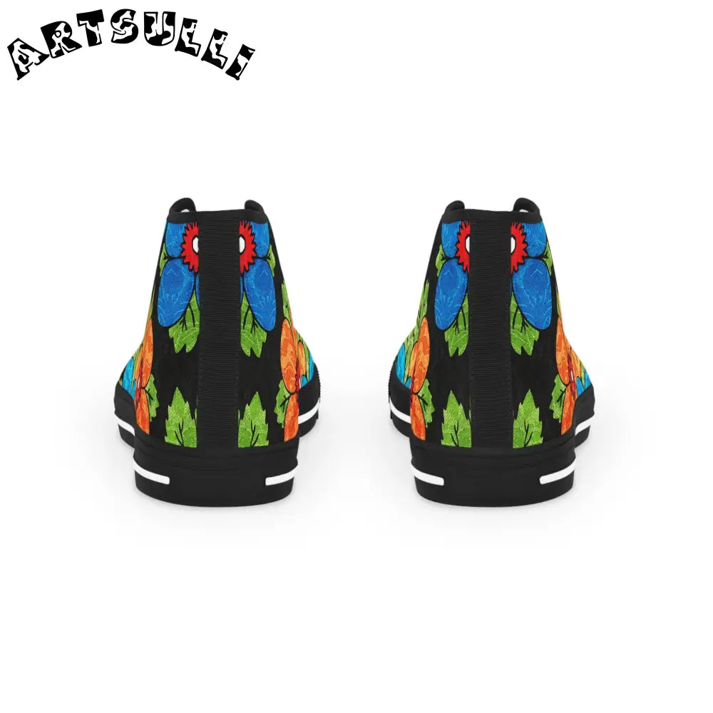 Floral High Top Canvas Sneakers, Artsulli - Art is Long, Life is Short, Shoes, , , , , , , 