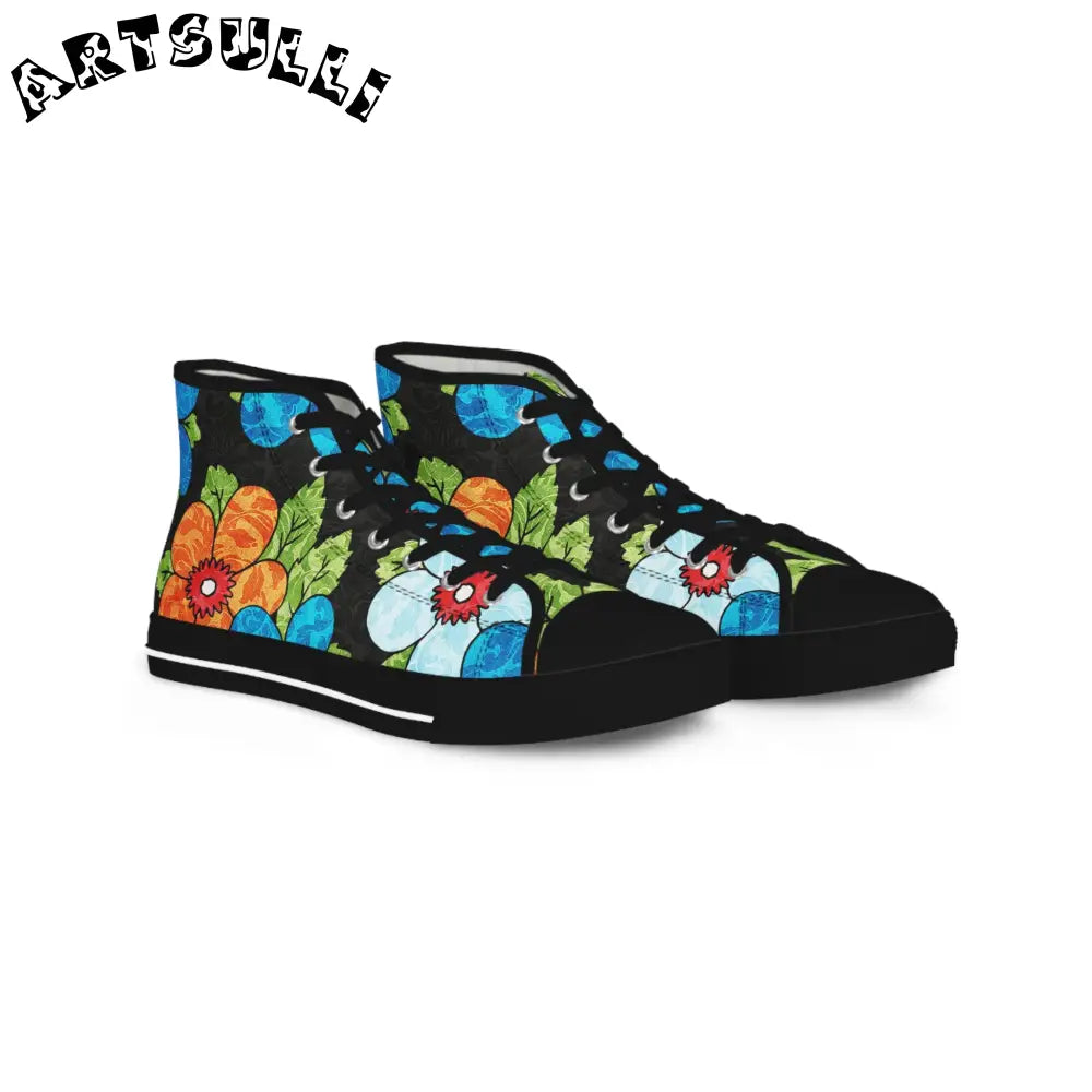 JAKKOUTTHEBXX Floral High Top Canvas Sneakers 2025