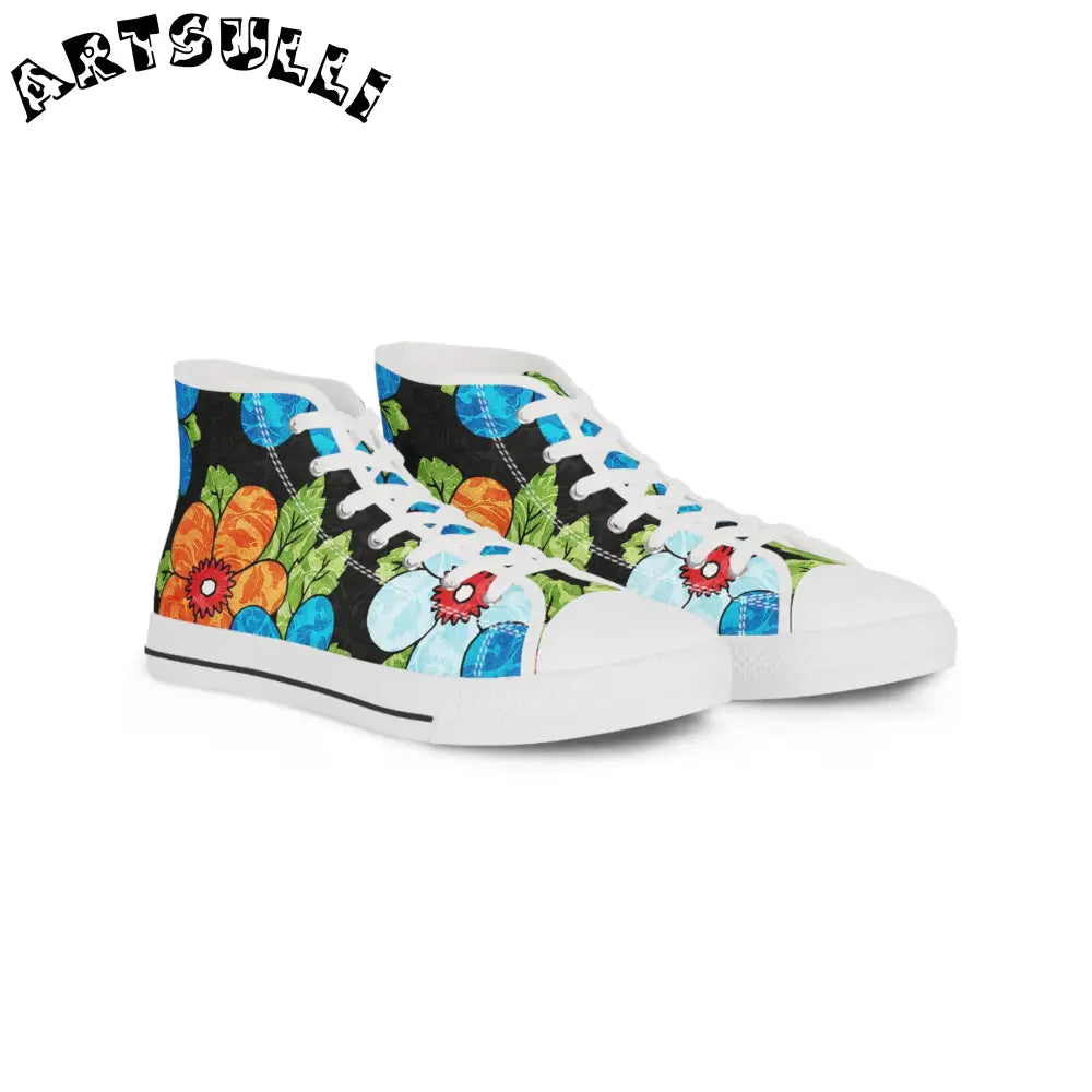 JAKKOUTTHEBXX Floral High Top Canvas Sneakers 2025