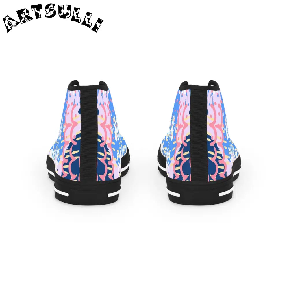 Floral High-Top Sneakers Featuring PU Leather, Artsulli - Art is Long, Life is Short, Shoes, , , , , , , 