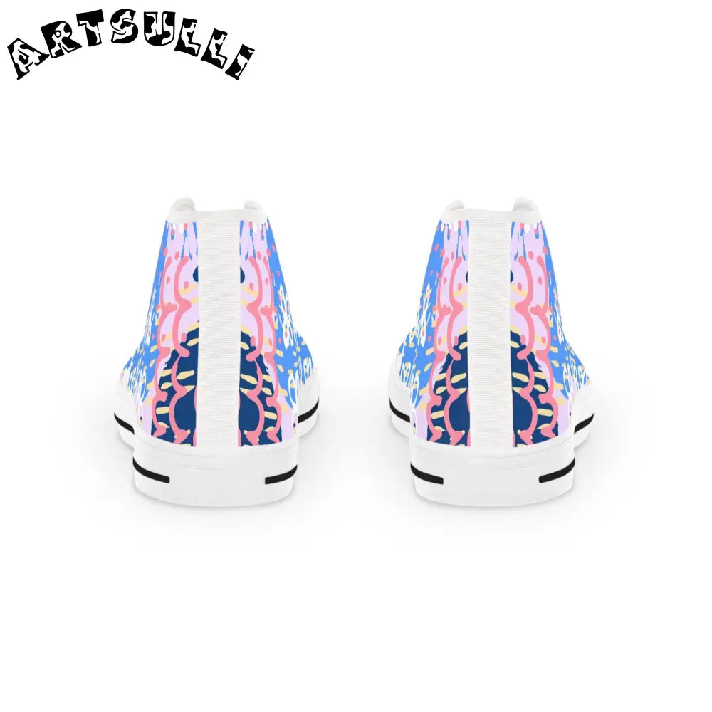 Floral High-Top Sneakers Featuring PU Leather, Artsulli - Art is Long, Life is Short, Shoes, , , , , , , 