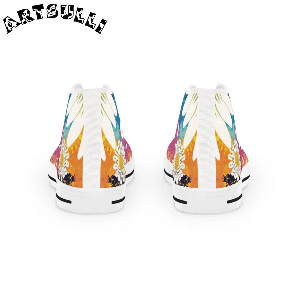 Floral High Tops with Hi-Poly Deodorant Memory, Artsulli - Art is Long, Life is Short, Shoes, , , , , , , 