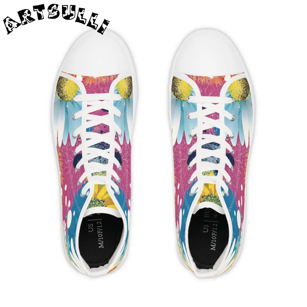 Floral High Tops with Hi-Poly Deodorant Memory, Artsulli - Art is Long, Life is Short, Shoes, , , , , , , 