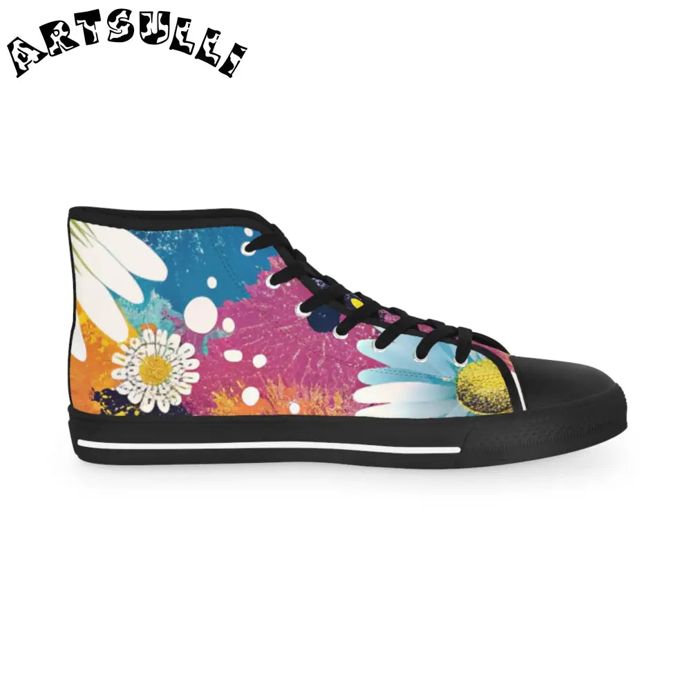 Floral High Tops with Hi-Poly Deodorant Memory, Artsulli - Art is Long, Life is Short, Shoes, , , , , , , 