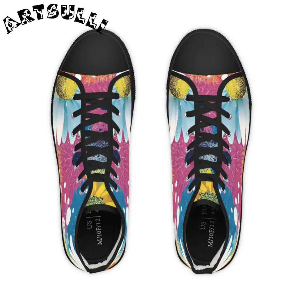 Floral High Tops with Hi-Poly Deodorant Memory, Artsulli - Art is Long, Life is Short, Shoes, , , , , , , 