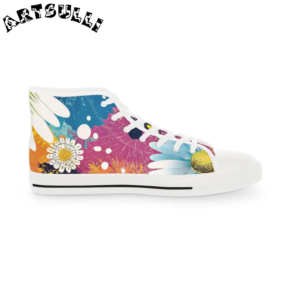 Floral High Tops with Hi-Poly Deodorant Memory, Artsulli - Art is Long, Life is Short, Shoes, , , , , , , 