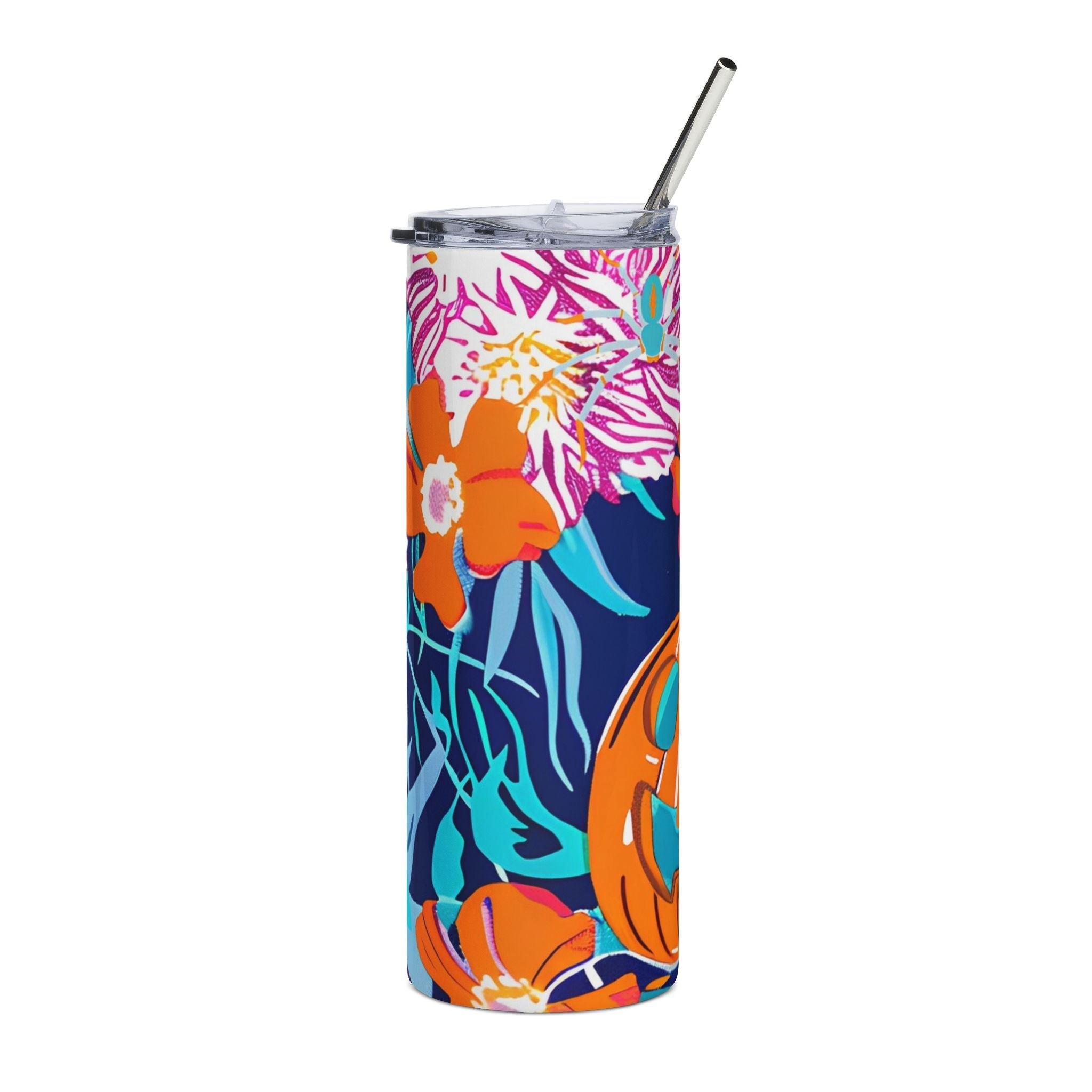 Floral Insulated Stainless Steel Tumbler, Artsulli - Art is Long, Life is Short, Mug, , , , , , , 
