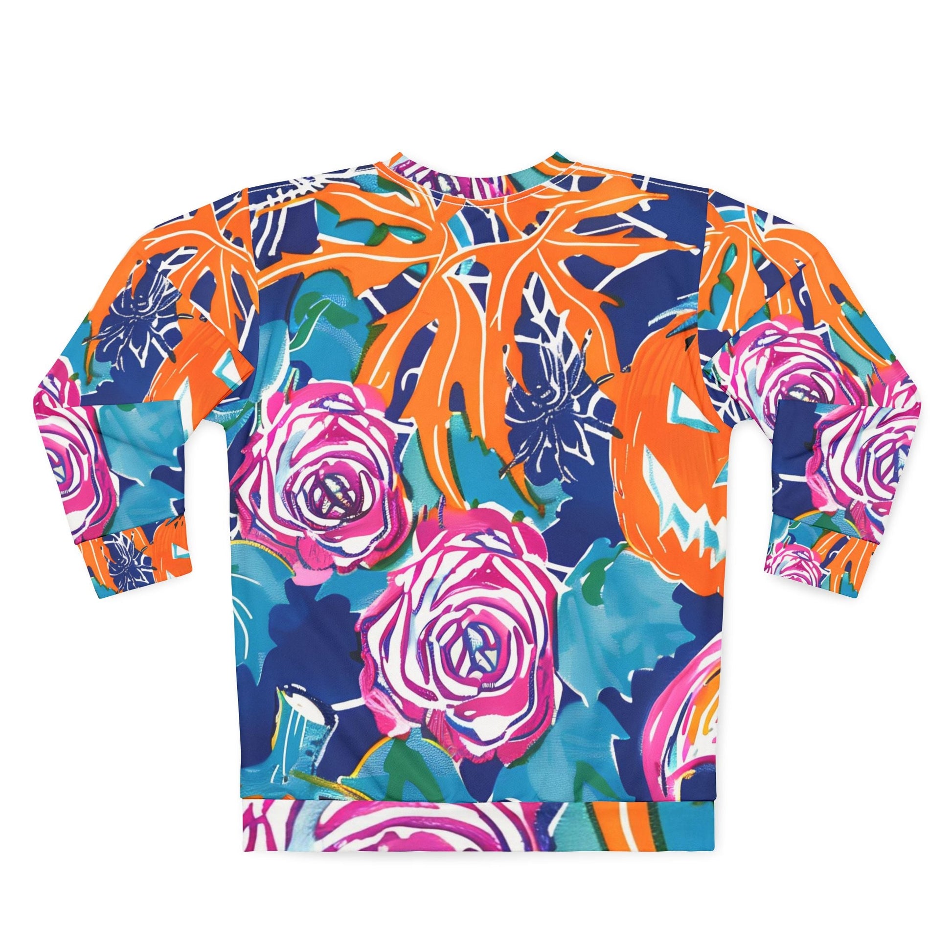 Floral Jack o Lantern Crewneck Sweatshirt, Artsulli - Art is Long, Life is Short, All Over Prints, , , , , , , 