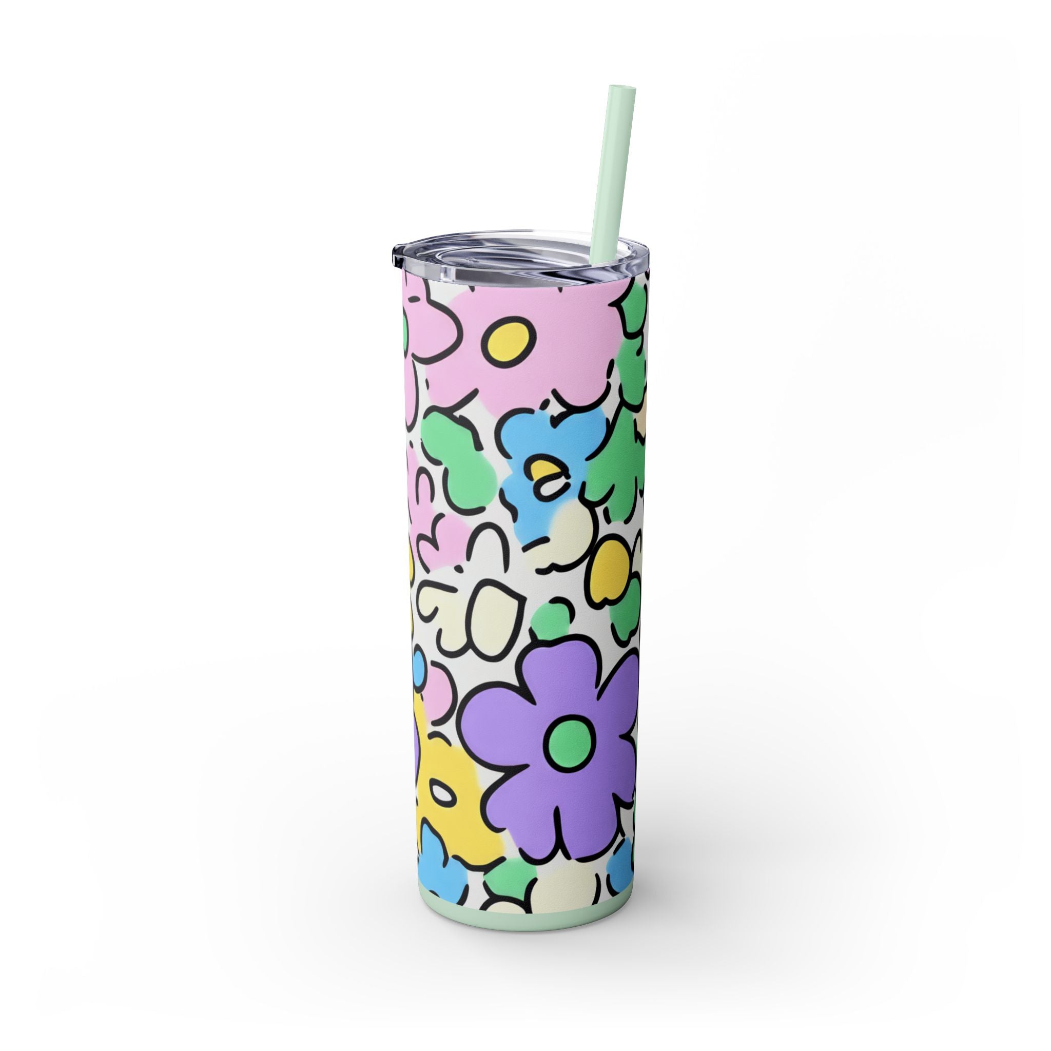 Floral Maars Personalized Skinny Tumbler, Artsulli - Art is Long, Life is Short, Mug, , , , , , , 