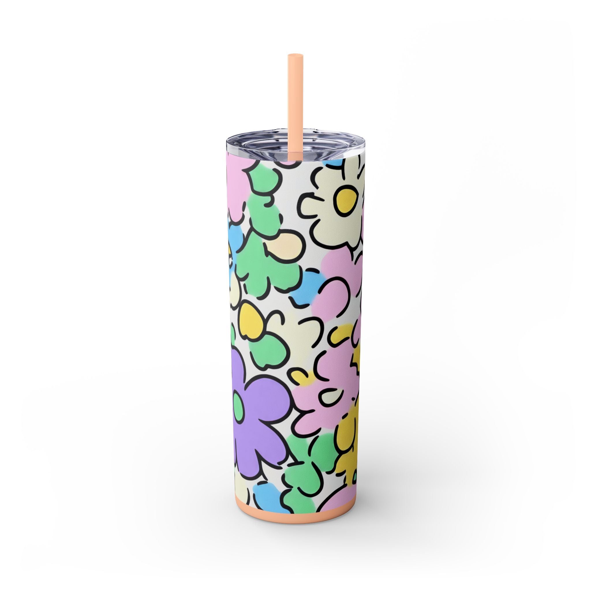 Floral Maars Personalized Skinny Tumbler, Artsulli - Art is Long, Life is Short, Mug, Finish, Matte, Color, Blush, Size, 20oz, 81756779895130745507