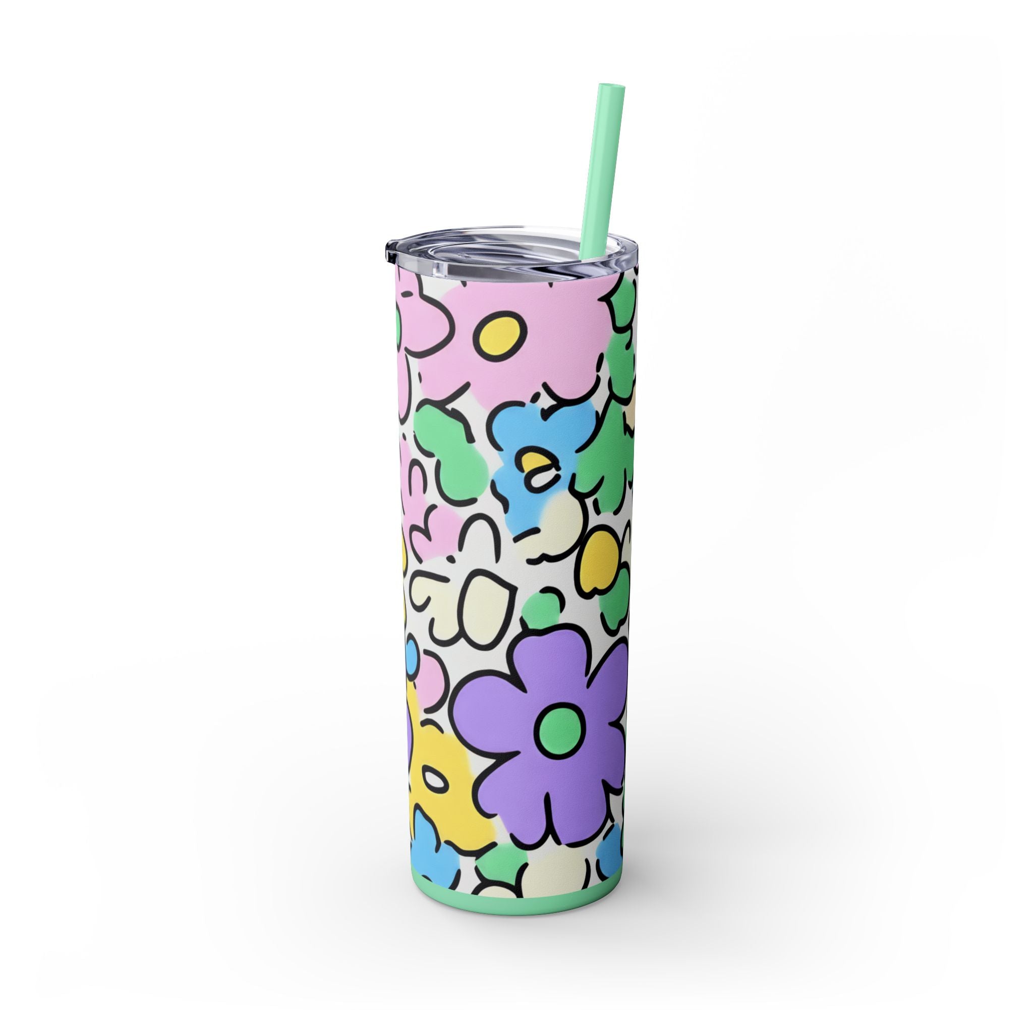 Floral Maars Personalized Skinny Tumbler, Artsulli - Art is Long, Life is Short, Mug, , , , , , , 