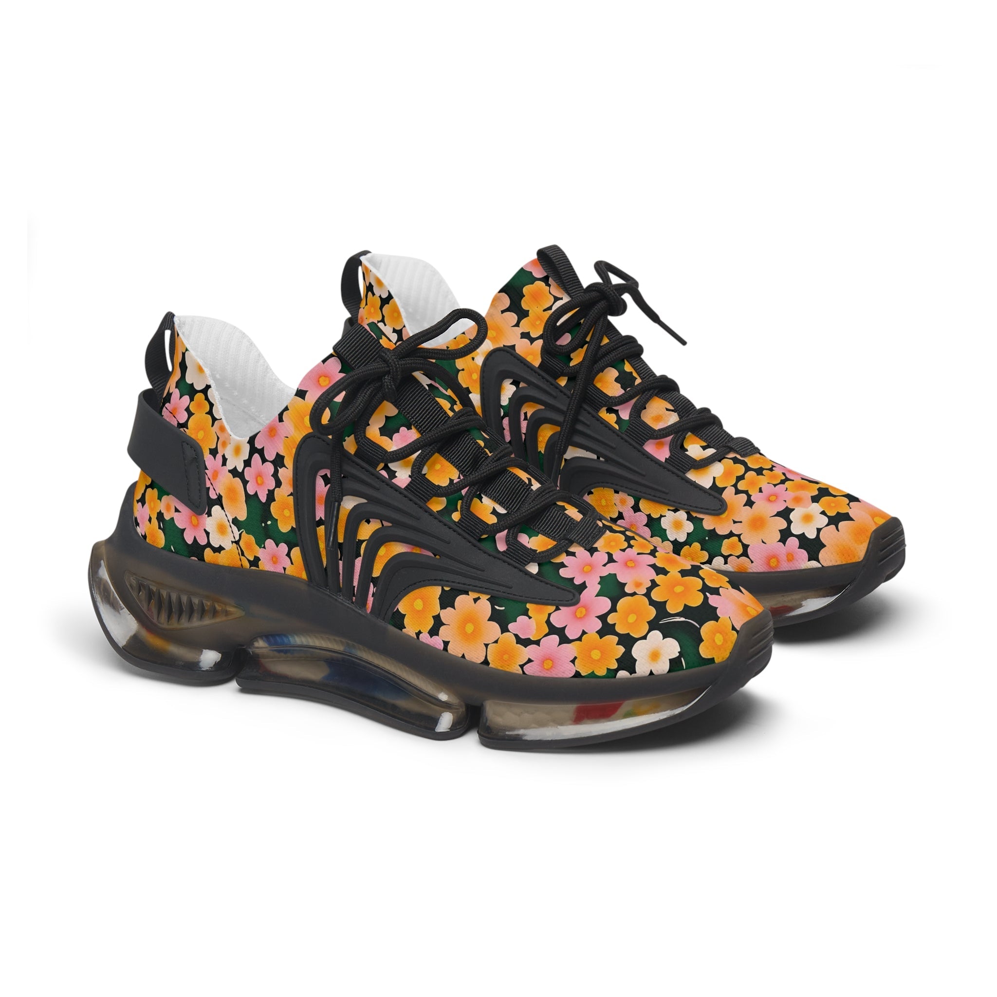 Floral Mesh Chunky Sneakers, Artsulli - Art is Long, Life is Short, Shoes, Color, Black sole, Size, US 5.5, , , 37480545458337579556