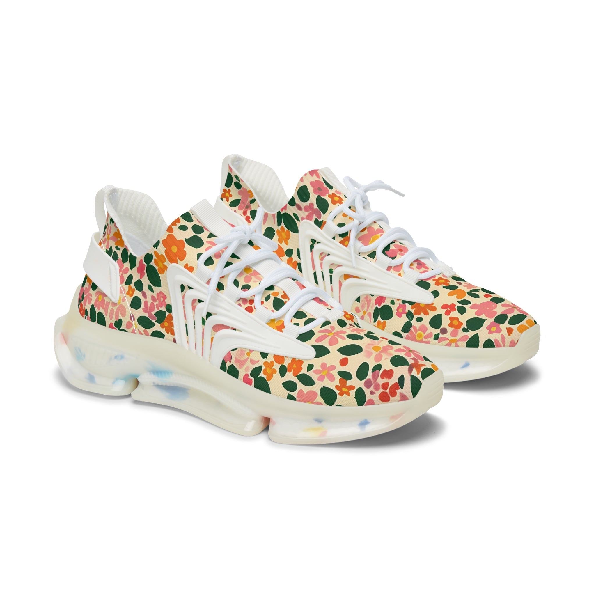 Floral Mesh Sneakers, Artsulli - Art is Long, Life is Short, Shoes, Color, White sole, Size, US 5.5, , , 92671348268159695869