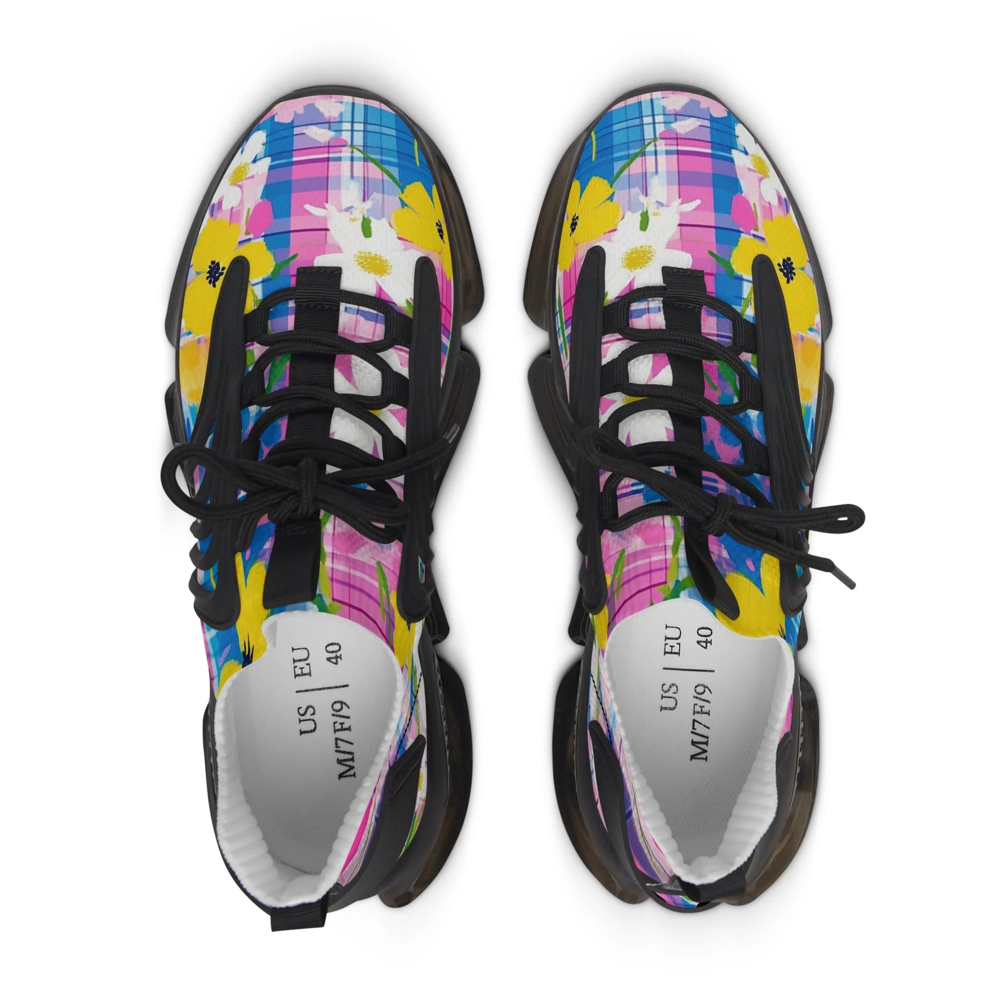 Floral Mesh Sneakers with Translucent Soles, Artsulli - Art is Long, Life is Short, Shoes, , , , , , , 