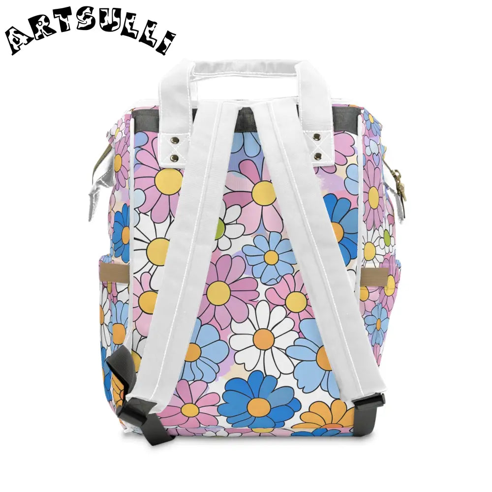 Floral Multi-Purpose Diaper Backpack, Artsulli - Art is Long, Life is Short, Bags, , , , , , , 