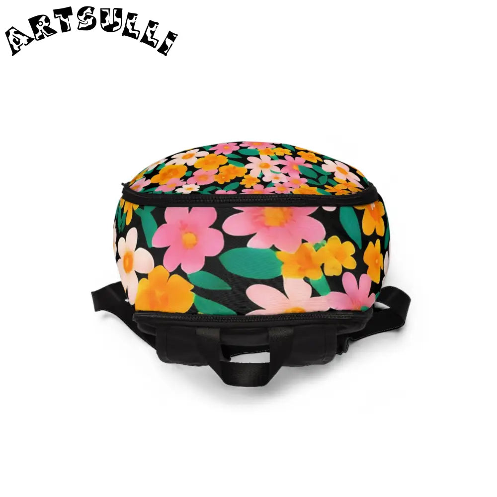 Floral Pattern Backpack, Artsulli - Art is Long, Life is Short, Bags, , , , , , , 
