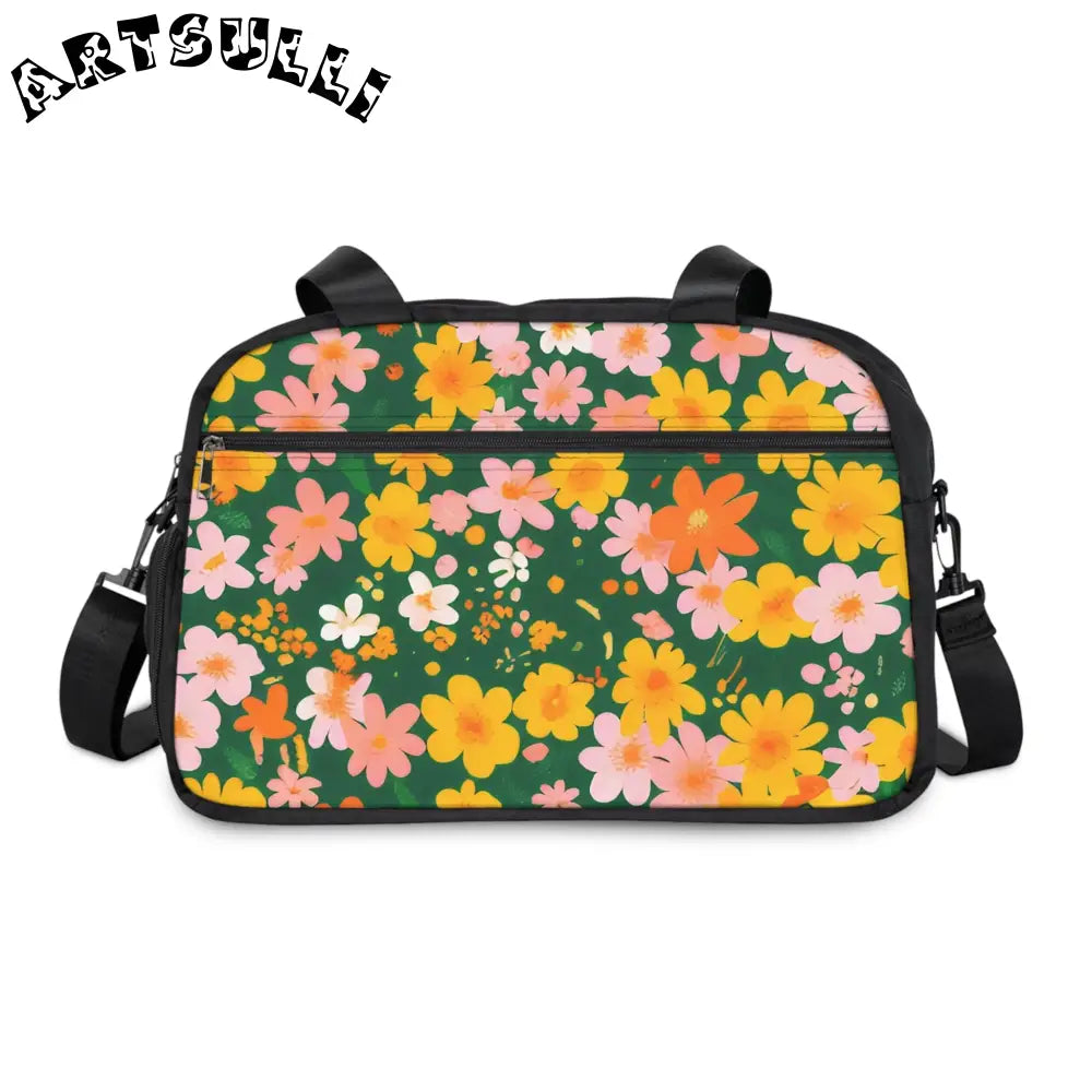 Floral Pattern Fitness Handbag, Artsulli - Art is Long, Life is Short, Bags, , , , , , , 