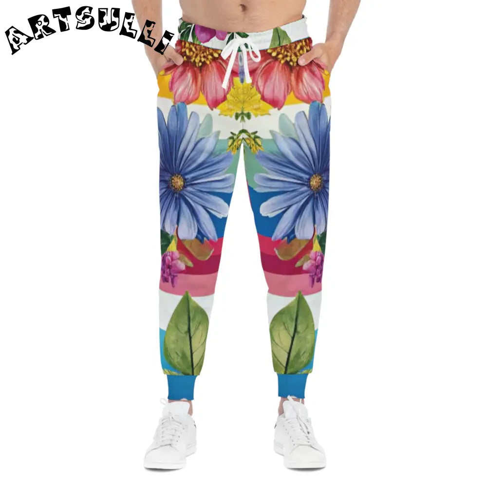 Floral Pattern Joggers, Artsulli - Art is Long, Life is Short, All Over Prints, , , , , , , 
